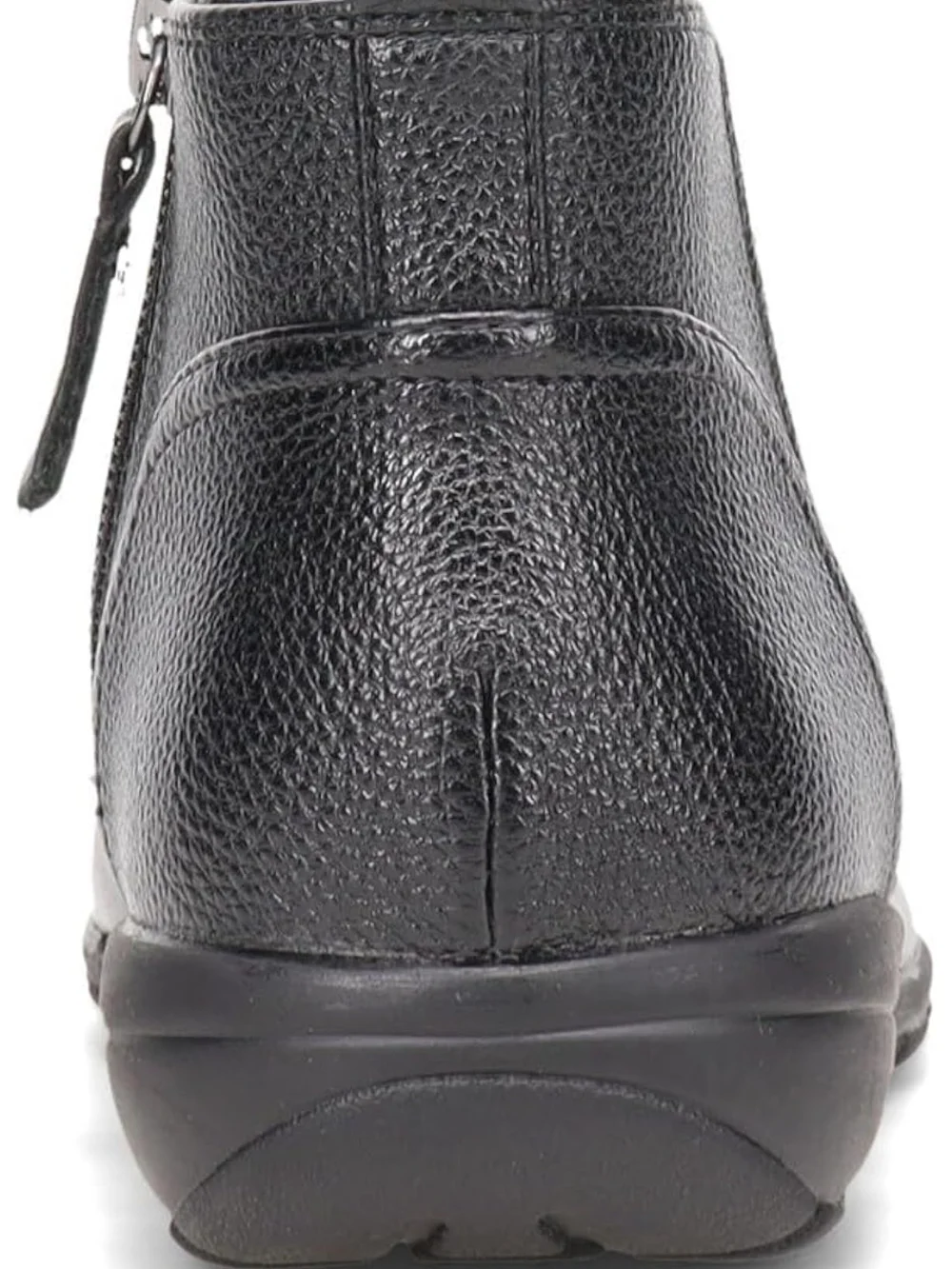 Easy Spirit Black Aerial Leather Slip-On Low Heel Ankle Bootie